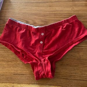 Red Thong With Buttons